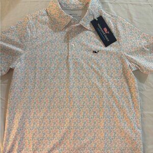 NWT Vineyard Vines Blue and Orange on the go Sankaty Polo prep Boys